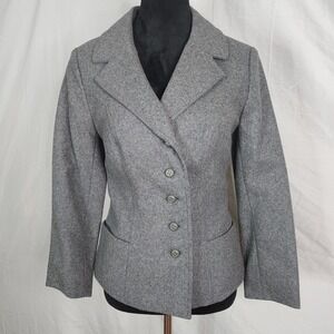 West Germany Vintage HERBERT MEYER Size Small Gray Felted Wool Blend Short‎ Coat
